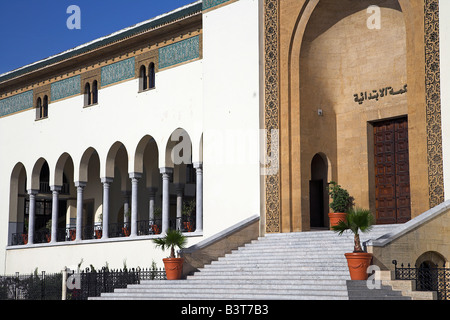 Morocco, Maghreb, Casablanca. The Palais de Justice (Law Courts) on Place Mohammed V. Designed by Joseph Marrast in 1925 in the Stock Photo