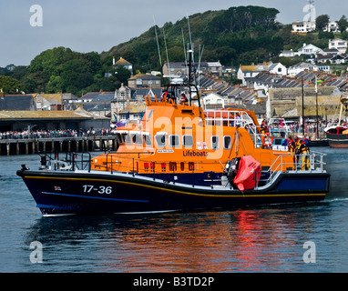 The Penlee Lifeboat Ivan Ellen in Newlyn Harbour Cornwall. Stock Photo