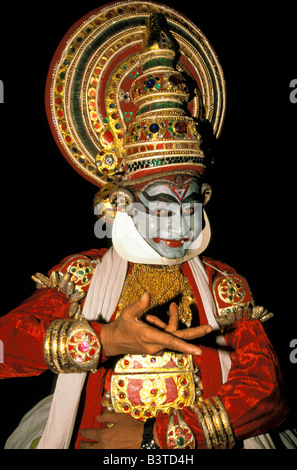 Asia, India, Delhi. Kathakali dancer portrays Hindu epic. (MR) Stock Photo