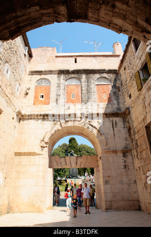 Golden Gate to the Diocletian Palace in Split, Central Dalmatia, Republic of Croatia, Eastern Europe Stock Photo