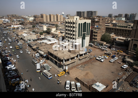 Overlooking Souq al-Arabi, the center of Khartoum, Sudan Stock Photo