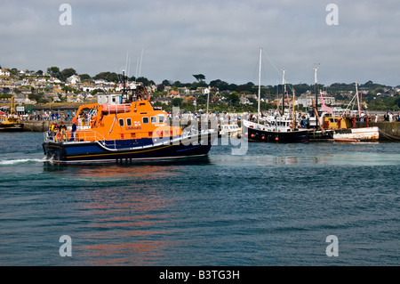 The Penlee lifeboat Ivan Ellen in Newlyn Harbour Cornwall. Stock Photo