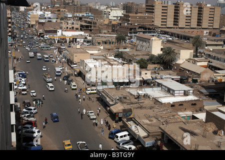 Overlooking Souq al-Arabi, the center of Khartoum, Sudan Stock Photo