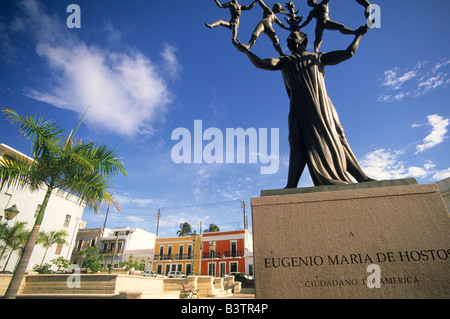 Statue of Eugenio Maria Hostos in Park de Beneficencia Old San Juan Puerto Rico Stock Photo
