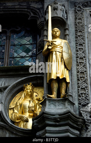 Belgium, Brugge. Basilica of the Holy Blood Neo-Gothic style, Relic of the Holy Blood is kept inside. Stock Photo