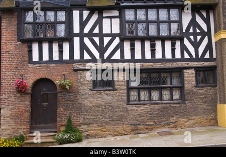 Front elevation of 17th century timber framed house in Ludlow Shropshire England UK Stock Photo