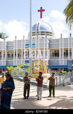 Procession outside the Infant Jesus Church in Bangalore India Stock Photo