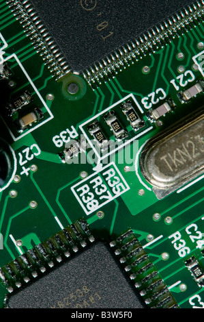 Computer circuit board close-up Stock Photo