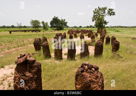 Ancient stone circles. Wassu , Gambia. Wassu Stone Circles are dated from the period AD 500 to AD 1000. Stock Photo