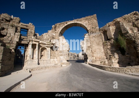 Roman ruins in Side Turkey Summer 2007 Stock Photo