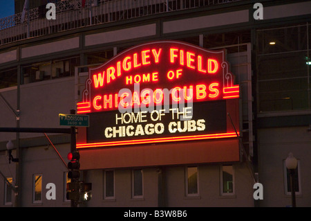 Chicago's Wrigley Field Historic Neon Sign Stock Photo - Alamy