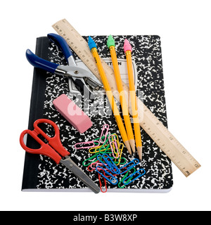 A whole mixture of school supplies Stock Photo