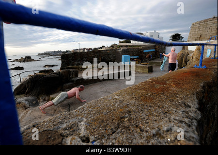 The Forty Foot bathing area in Sandycove South Dublin, Ireland Stock Photo