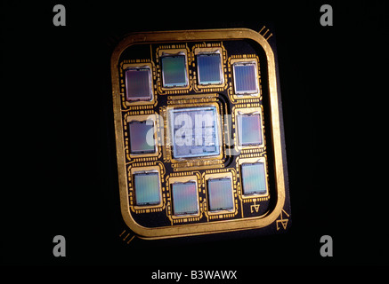 CLOSE UP OF MICRO PROCESSOR CHIP Stock Photo