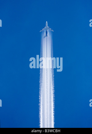 Jet flying at high altitude 1 Stock Photo