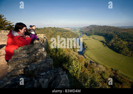 UK, England Wales Border at Symonds Yat looking down the River Wye valley. Stock Photo