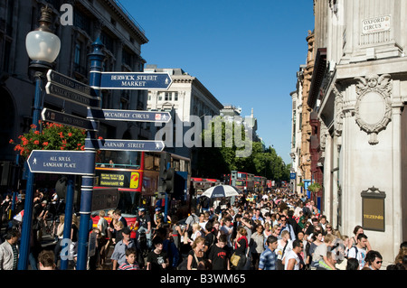 Crowds of shoppers on Oxford Street London England UK Stock Photo