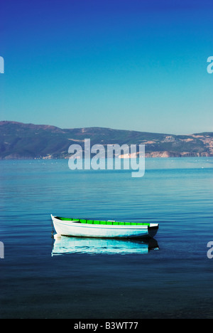 Empty fishing boat on Lake Ohrid, Macedonia Stock Photo