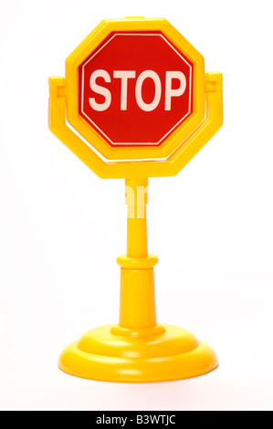 Plastic toy stop sign Stock Photo