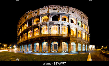 Rome's Colosseum at night Stock Photo