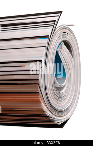 Rolled up magazine Stock Photo