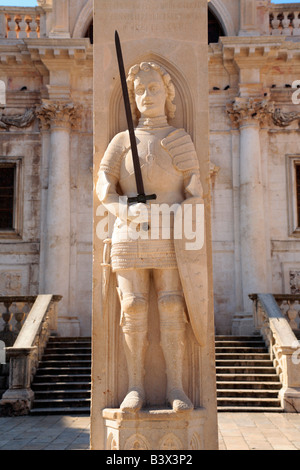 Roland statue in the old town of Dubrovnik, Republic of Croatia, Eastern Europe Stock Photo