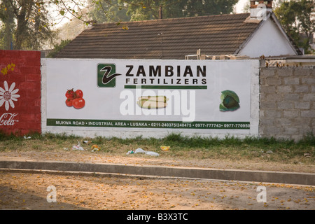 Billboard advertisement Lusaka Zambia Africa Stock Photo