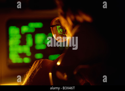 Man working at personal computer Stock Photo