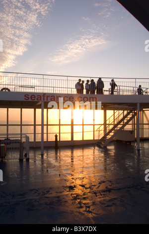 Channel ferry sunrise Stock Photo