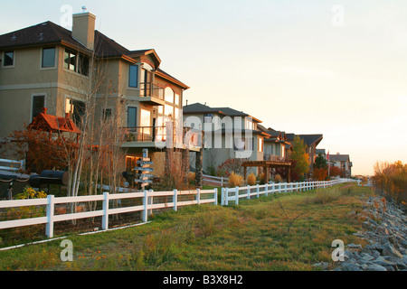 Upscale homes in nice neighborhood Stock Photo