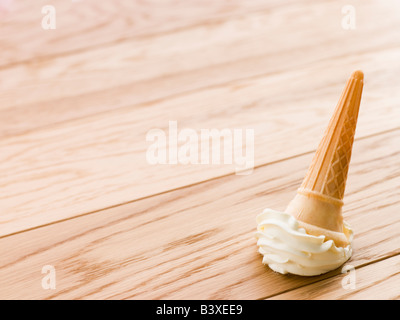 Ice Cream Cone Dropped On The Floor Stock Photo