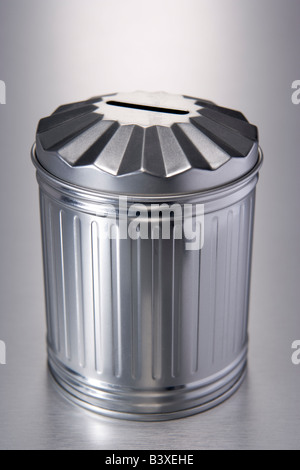 Tin Trash Can Stock Photo