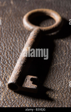 Close-Up Of Old-Fashioned Key Stock Photo