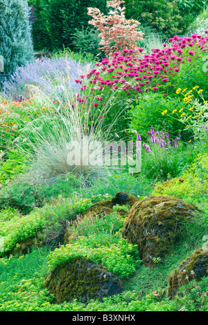 Rock garden at Oregon Gardens Oregon Stock Photo
