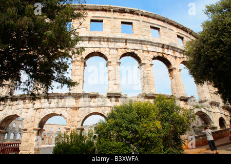 Roman Arena in Pula in Istria, Republic of Croatia, Eastern Europe Stock Photo