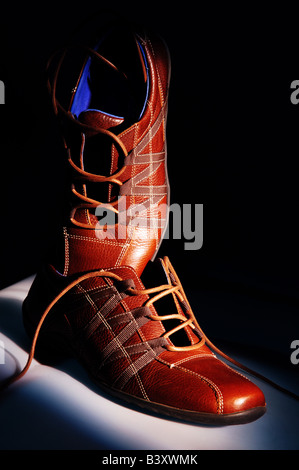 Men s brown, classic, leather shoes, accessories, boots, brown, classic, shoe, style, summer, vintage, brown, youth, shoe, clothes, worn, footwear, Stock Photo