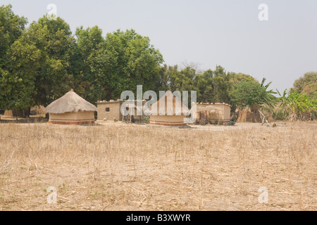 Rural traditional village huts Kafue Zambia Africa Stock Photo