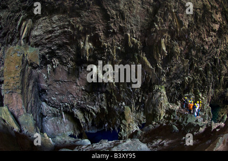 Gruta do Lago Azul or the Grotto fo the Blue Lake in Mato Grosso do Sul in Brazil Stock Photo