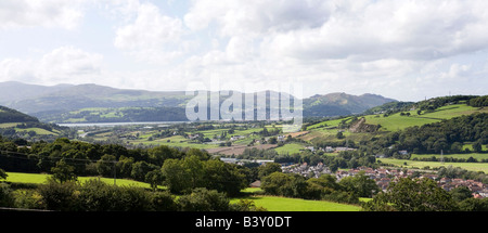 UK Wales Clwyd Colwyn Bay Welsh Mountain Zoo panoramic view over Conway Valley Stock Photo