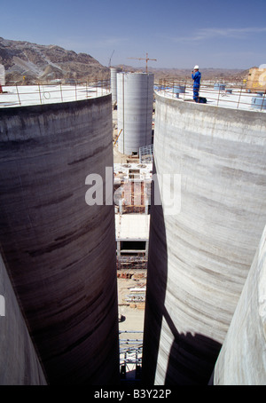 Cement plant under construction, Bishah, Saudi Arabia Stock Photo