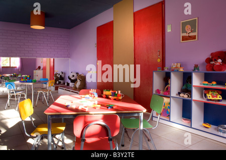 Empty kindergarden classroom in Chile Stock Photo