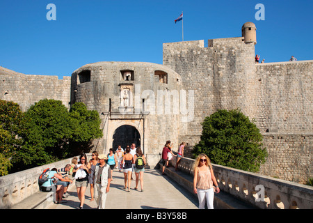 Pile Gate to the old town of Dubrovnik, Republic of Croatia, Eastern Europe Stock Photo