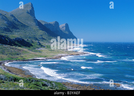 South Africa, Cape Peninsula, Cape of Good Hope Nature Reserve. View along the wild eastern coast from Booiseskerm Stock Photo