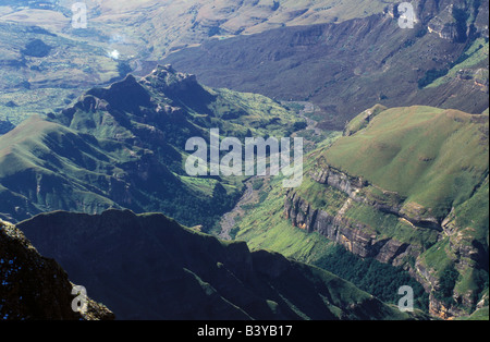 Aerial view of The Amphitheatre, Drakensberg Mountains, Royal Natal ...