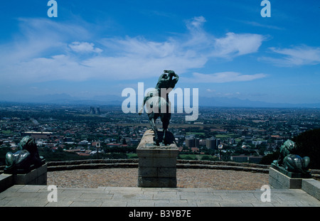 South Africa, Cape Town, Table Mountain. View over Cape Town from Rhodes Memorial, Devil's Peak Stock Photo