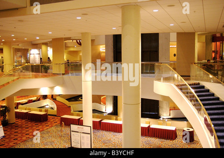 North America, USA, Georgia, Atlanta.  A view of the lobby at the Atlanta Marriott Marquis.