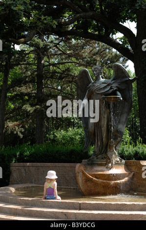 Council Bluffs, Iowa, Black Angel Sculpture (MR) Stock Photo