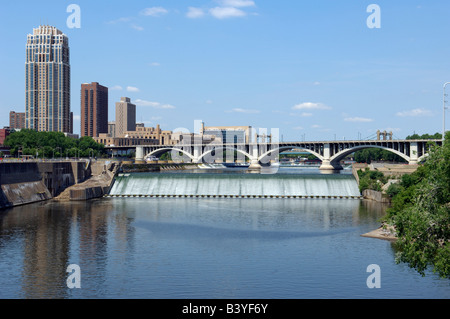 Saint Anthony Falls, Mississippi River, Saint Paul, Minnesota, United States of America Stock Photo