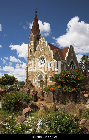 Namibia, Windhoek, Christuskirche. The German colonial church of Christus Kirche is probably Windhoek's most famous building. It was built between 1907 and 1910. Stock Photo