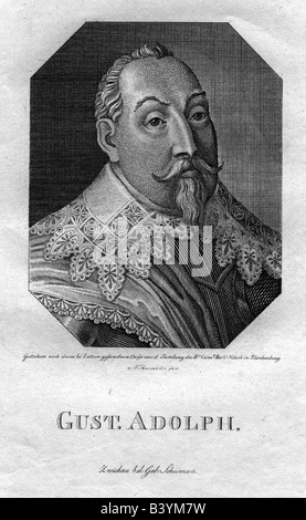 Gustaf II Adolf, 19.12.1594 - 16.11.1632, King of Sweden 30.10.1611 - 16.11.1632, portrait, engraving by Friedrich Rossmäsler (1775  - 1858), Vasa, Thirty Years War, Germany, 17th century, Gustavus Adolphus, , Artist's Copyright has not to be cleared Stock Photo